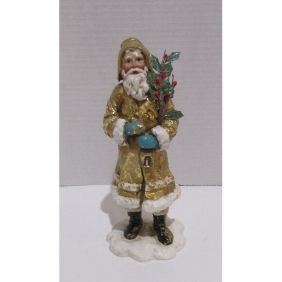 Dept 56 Victorian Santa Claus Christmas Candlestick Holder 8" Gold - Picture 1 of 5